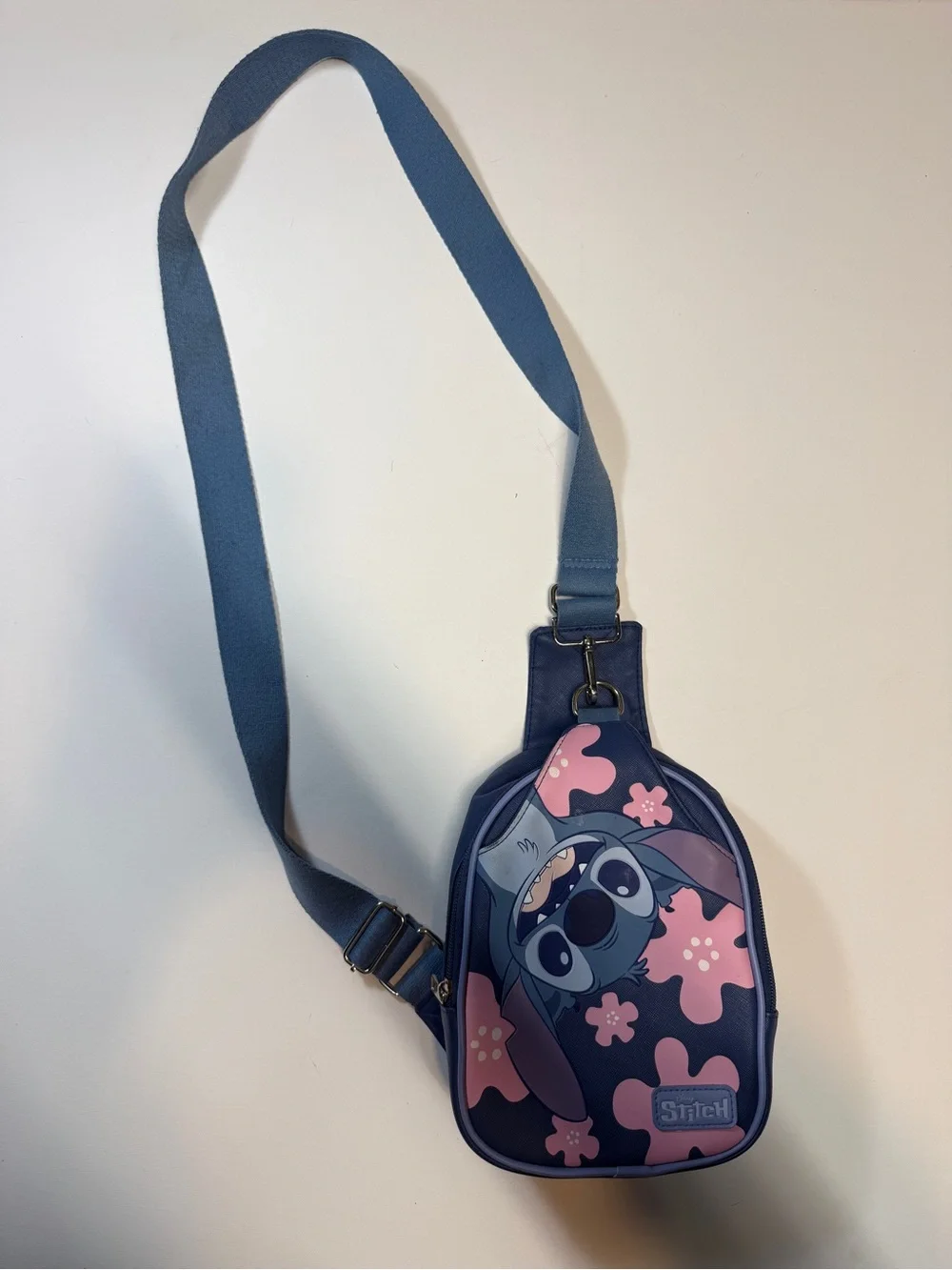 Disney Kids Blue and Pink Stitch Crossbody Bag